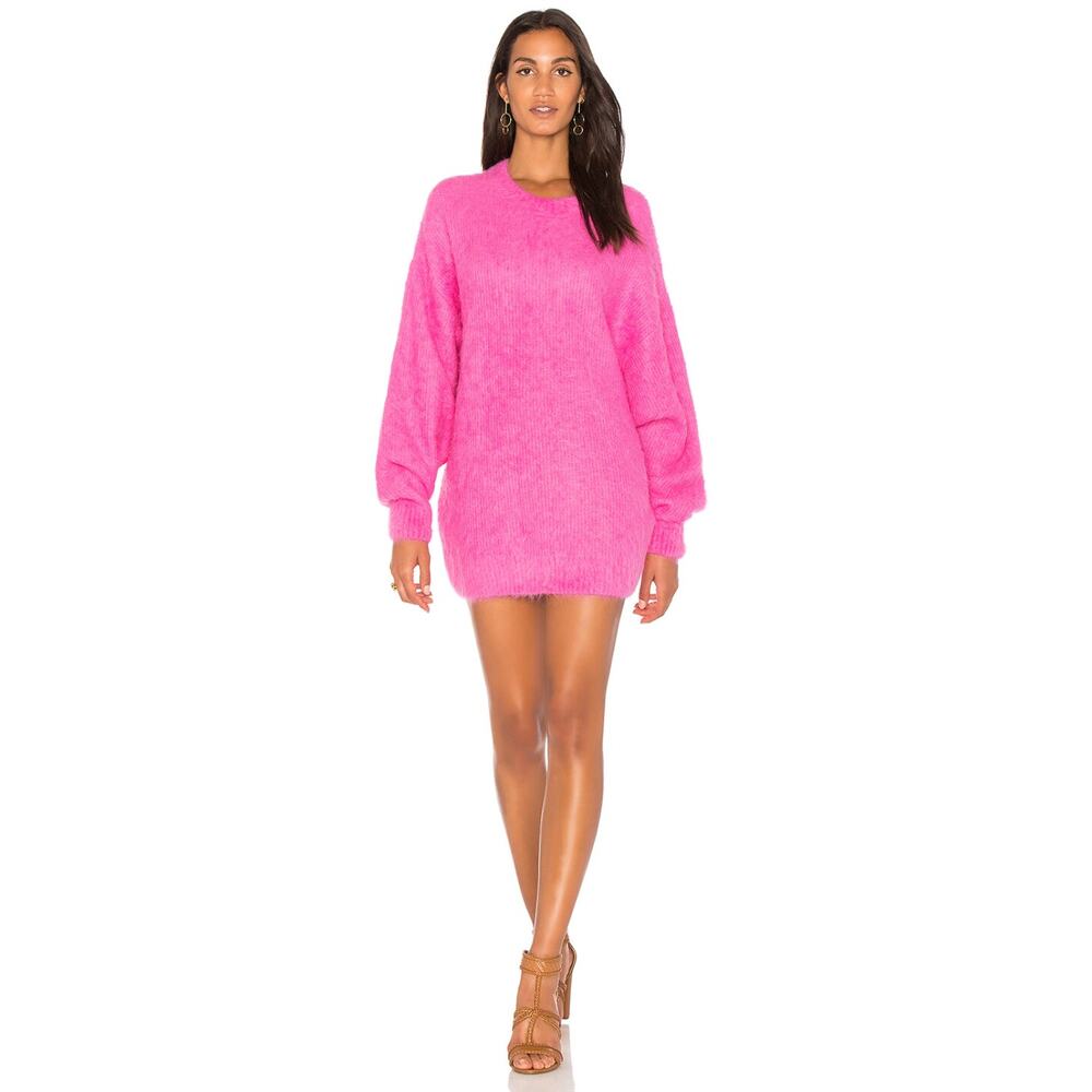 FREE PEOPLE It Girl Pullover Sweater in Hot Pink Size Small
